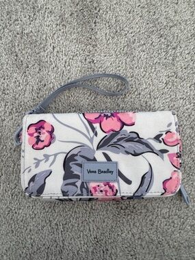 Vera Bradley Pink and Gray Floral Wristlet Wallet